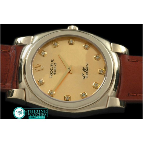 Rolex - Cellini YG/LE Gold Diam Swiss Quartz