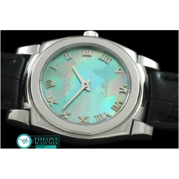 Rolex - Ladies Cellini SS/LE MOP Green Roman Swiss Quartz