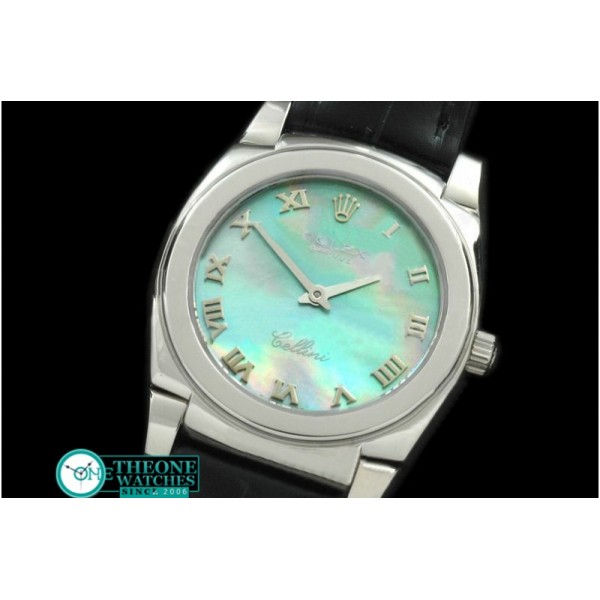 Rolex - Ladies Cellini SS/LE MOP Green Roman Swiss Quartz