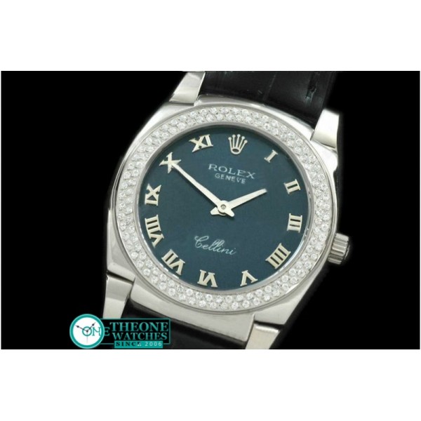 Rolex - Ladies Cellini SS/LE/Diam Blue Swiss Quartz