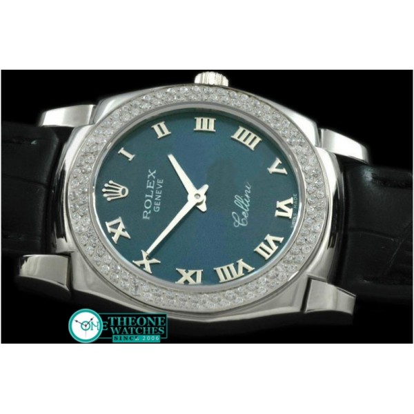 Rolex - Ladies Cellini SS/LE/Diam Blue Swiss Quartz