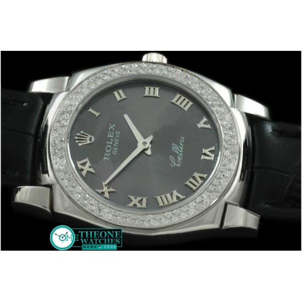 Rolex - Ladies Cellini SS/LE/Diam Grey Swiss Quartz