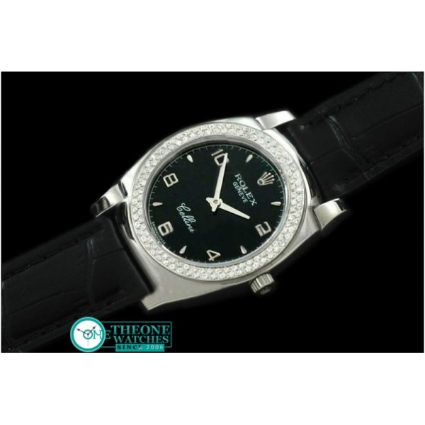 Rolex - Ladies Cellini SS/LE/Diam Black Num Swiss Quartz