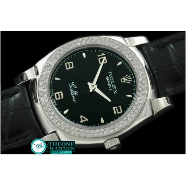 Rolex - Ladies Cellini SS/LE/Diam Black Num Swiss Quartz