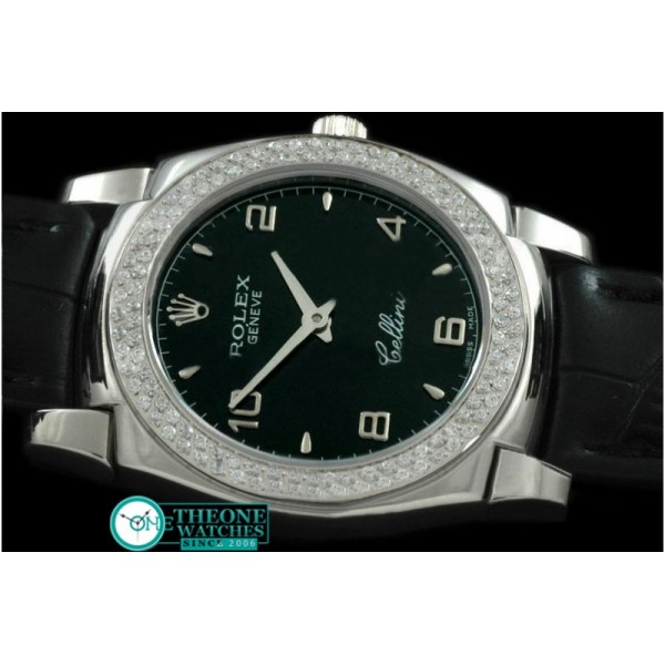 Rolex - Ladies Cellini SS/LE/Diam Black Num Swiss Quartz