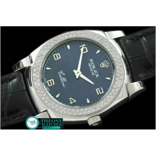 Rolex - Ladies Cellini SS/LE/Diam Blue Num Swiss Quartz