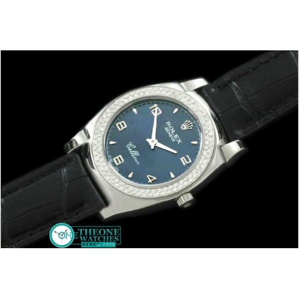 Rolex - Ladies Cellini SS/LE/Diam Blue Num Swiss Quartz