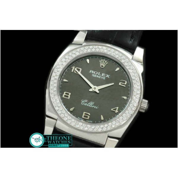 Rolex - Ladies Cellini SS/LE/Diam Grey Num Swiss Quartz