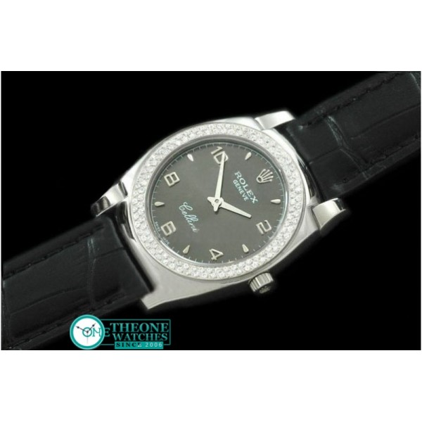 Rolex - Ladies Cellini SS/LE/Diam Grey Num Swiss Quartz