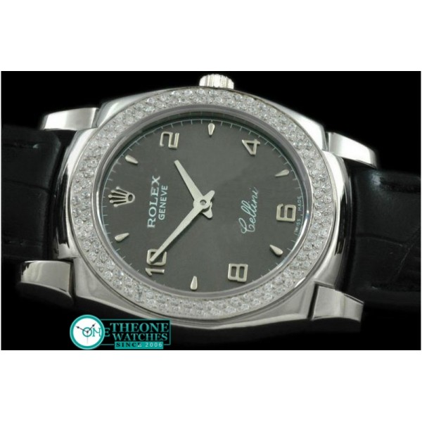 Rolex - Ladies Cellini SS/LE/Diam Grey Num Swiss Quartz