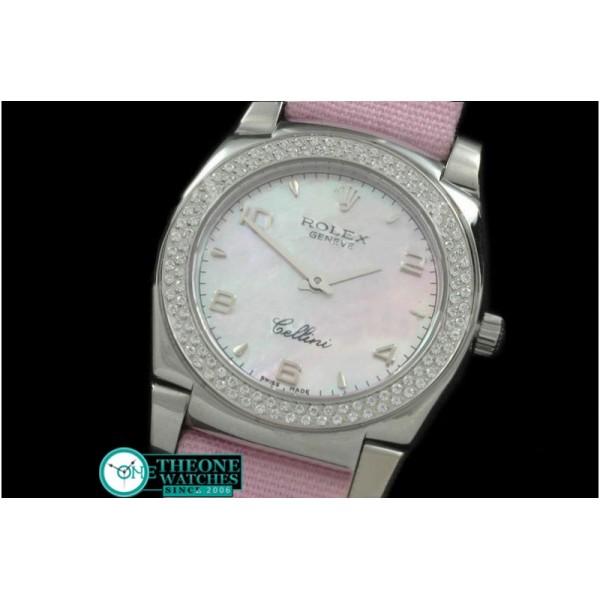 Rolex - Ladies Cellini SS/LE/Diam MOP White Num Swiss Qtz