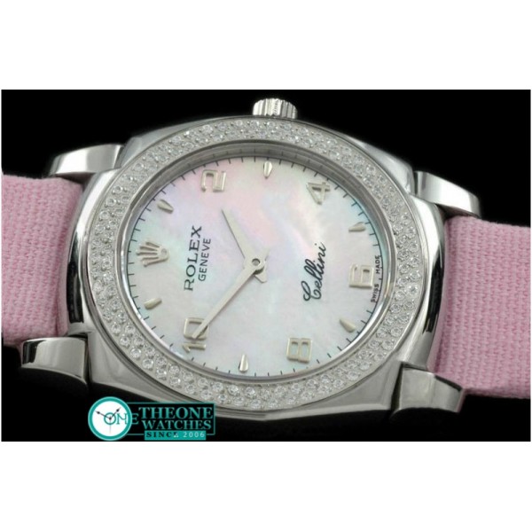 Rolex - Ladies Cellini SS/LE/Diam MOP White Num Swiss Qtz