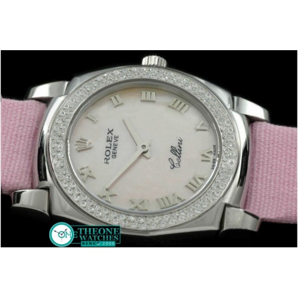 Rolex - Ladies Cellini SS/LE/Diam MOP Pink Num Swiss Quartz