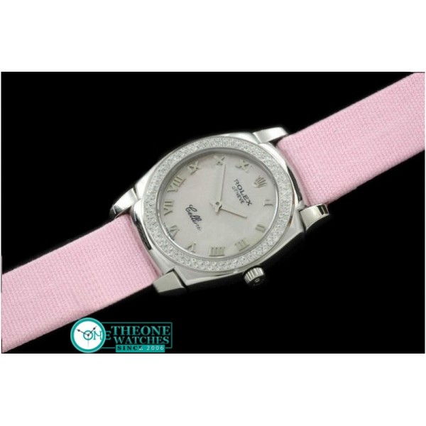 Rolex - Ladies Cellini SS/LE/Diam MOP Pink Num Swiss Quartz