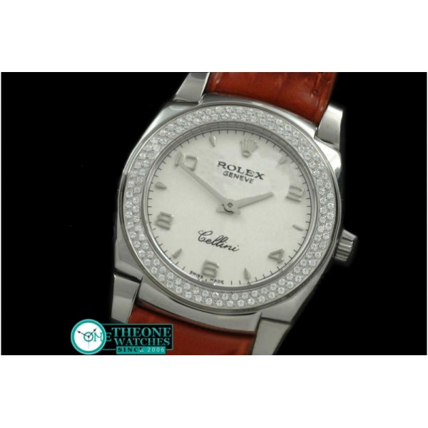 Rolex - Ladies Cellini SS/LE/Diam White Num Swiss Quartz