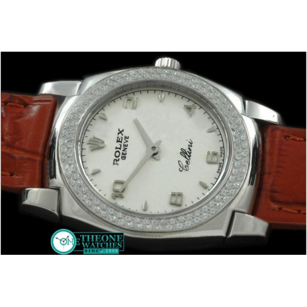 Rolex - Ladies Cellini SS/LE/Diam White Num Swiss Quartz