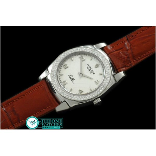 Rolex - Ladies Cellini SS/LE/Diam White Num Swiss Quartz