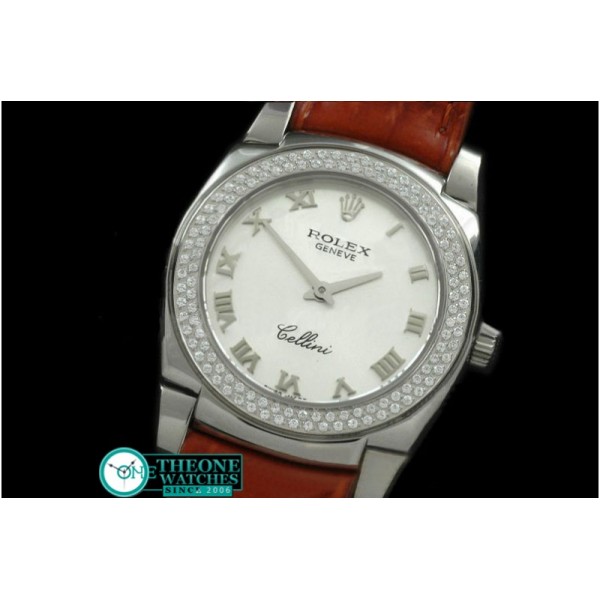 Rolex - Ladies Cellini SS/LE/Diam White Roman Swiss Qtz