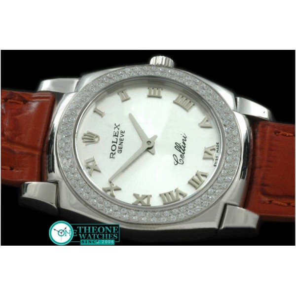 Rolex - Ladies Cellini SS/LE/Diam White Roman Swiss Qtz