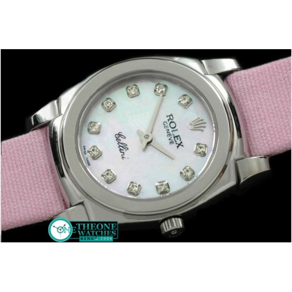 Rolex - Ladies Mini Cellini SS/LE MOP White Diam Swiss Qtz