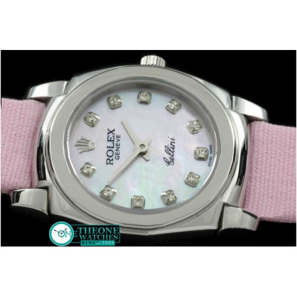 Rolex - Ladies Mini Cellini SS/LE MOP White Diam Swiss Qtz