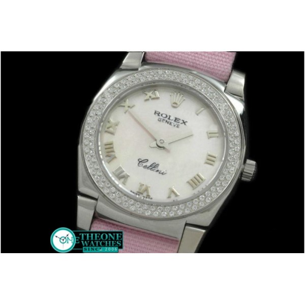 Rolex - Ladies Mini Cellini SS/LE MOP Pink Roman Swiss Qtz