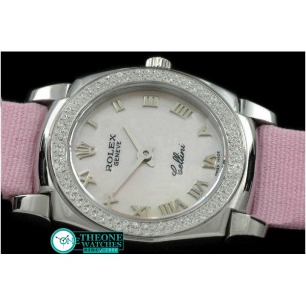 Rolex - Ladies Mini Cellini SS/LE MOP Pink Roman Swiss Qtz