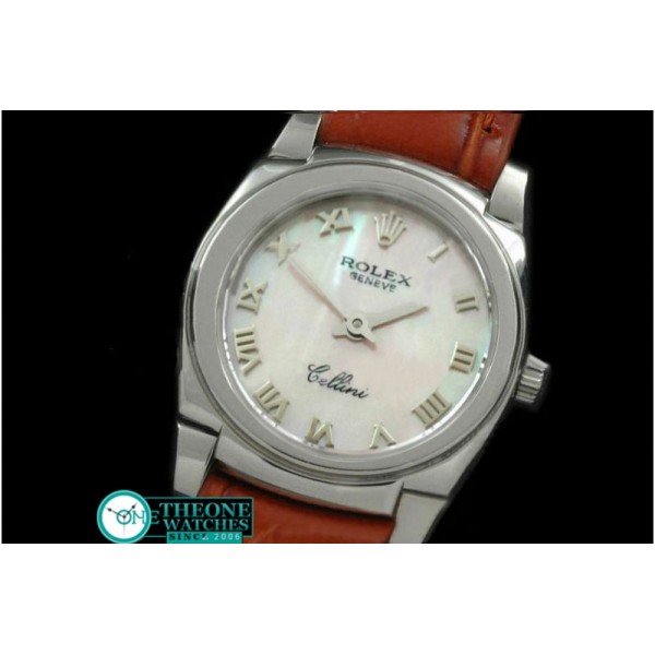 Rolex - Ladies Mini Cellini SS/LE MOP White Roman Swiss Qtz