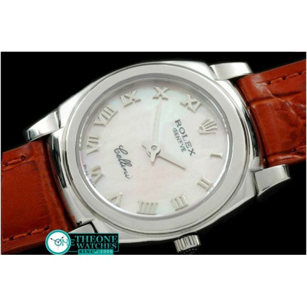 Rolex - Ladies Mini Cellini SS/LE MOP White Roman Swiss Qtz