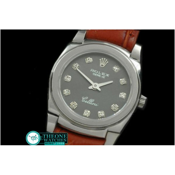 Rolex - Ladies Mini Cellini SS/LE Grey Diam Swiss Qtz