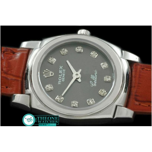 Rolex - Ladies Mini Cellini SS/LE Grey Diam Swiss Qtz