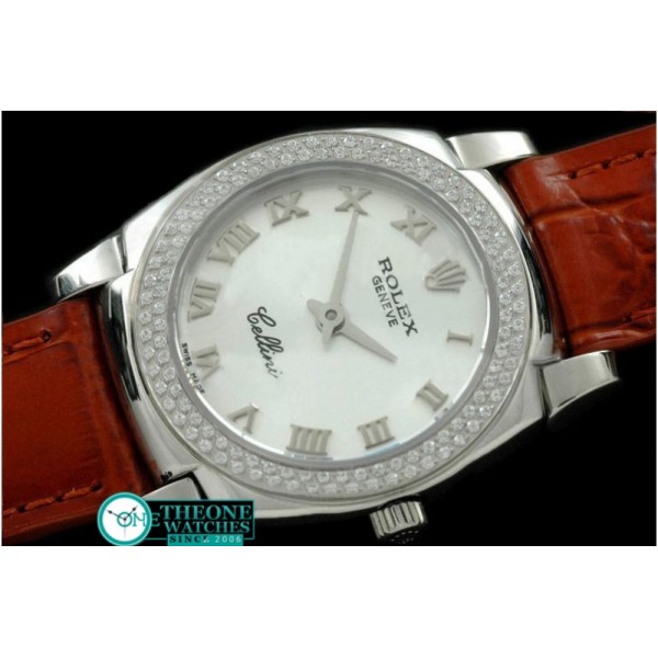 Rolex - Ladies Mini Cellini SS/LE White Roman Swiss Qtz