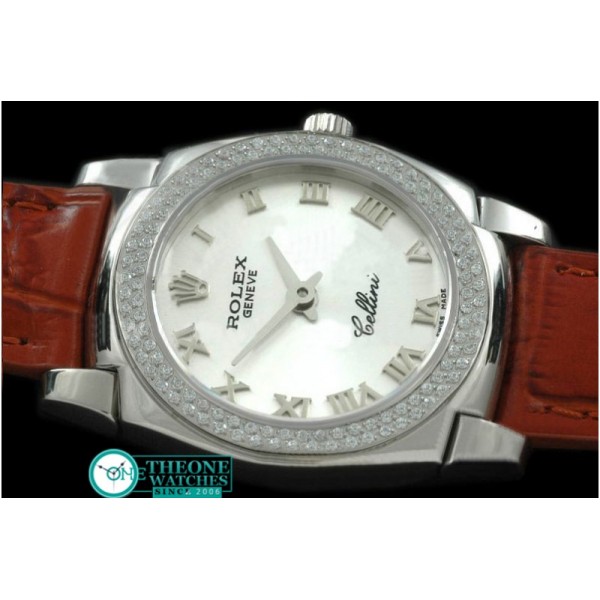 Rolex - Ladies Mini Cellini SS/LE White Roman Swiss Qtz