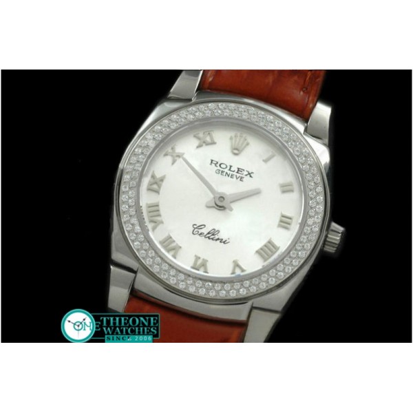 Rolex - Ladies Mini Cellini SS/LE White Roman Swiss Qtz