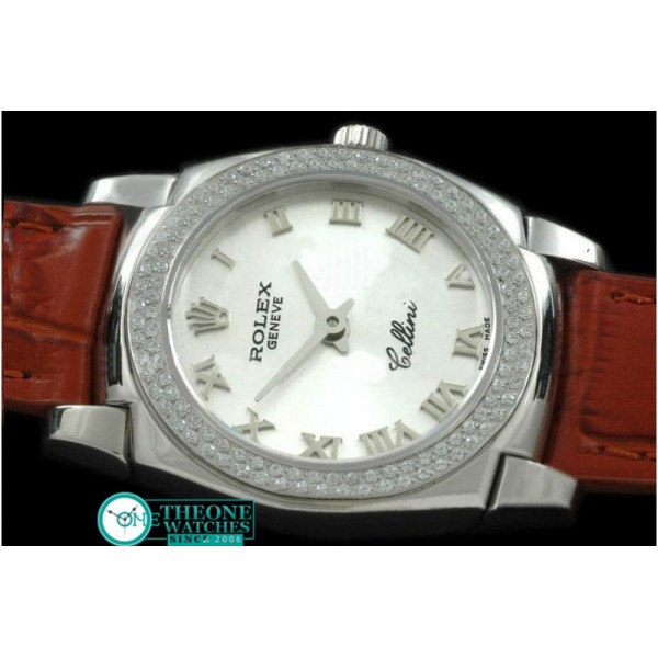 Rolex - Ladies Mini Cellini SS/LE White Roman Swiss Qtz