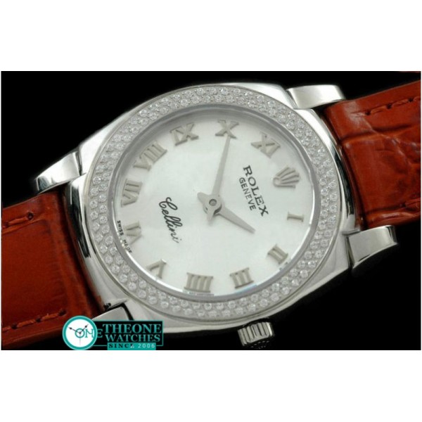 Rolex - Ladies Mini Cellini SS/LE White Roman Swiss Qtz