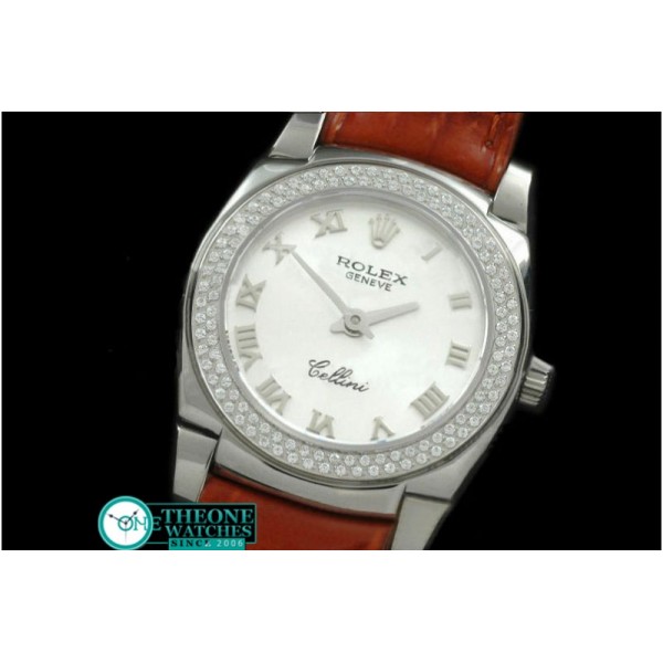 Rolex - Ladies Mini Cellini SS/LE MOP White Roman Swiss Qtz