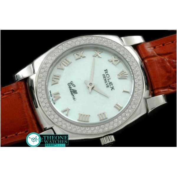 Rolex - Ladies Mini Cellini SS/LE MOP White Roman Swiss Qtz