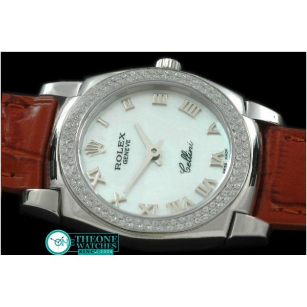 Rolex - Ladies Mini Cellini SS/LE MOP White Roman Swiss Qtz