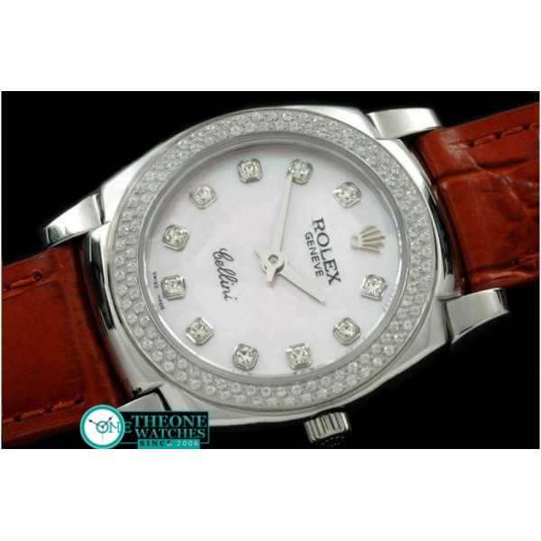 Rolex - Ladies Mini Cellini SS/LE MOP Pink Diam Swiss Qtz