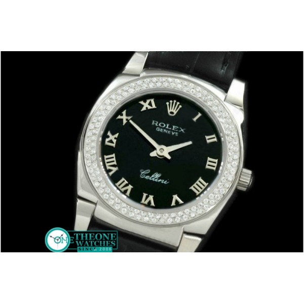 Rolex - Ladies Mini Cellini SS/LE Black Roman Swiss Qtz