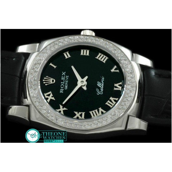 Rolex - Ladies Mini Cellini SS/LE Black Roman Swiss Qtz