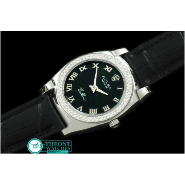 Rolex - Ladies Mini Cellini SS/LE Black Roman Swiss Qtz