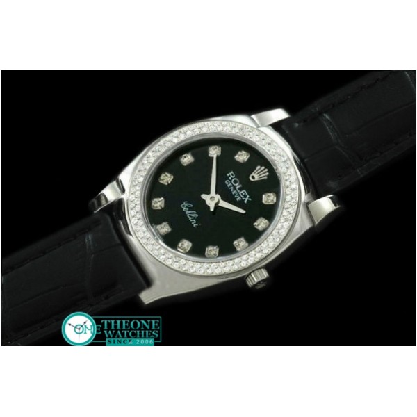 Rolex - Ladies Mini Cellini SS/LE Black Diam Swiss Qtz