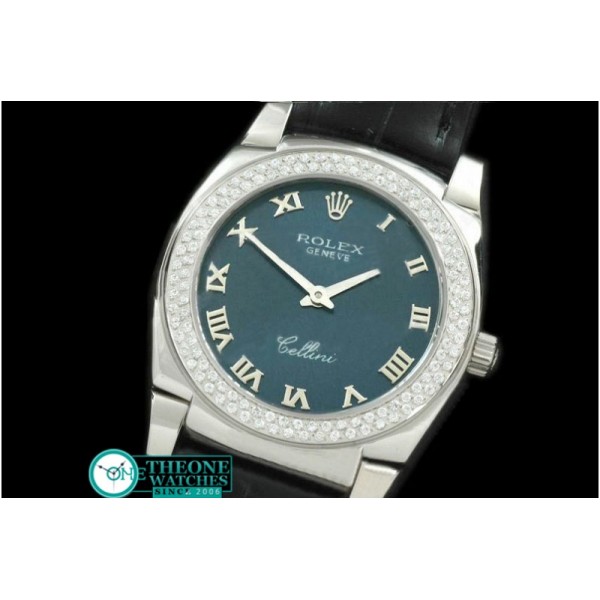 Rolex - Ladies Mini Cellini SS/LE Blue Roman Swiss Qtz