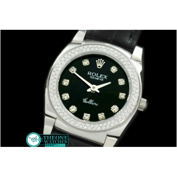 Rolex - Ladies Mini Cellini SS/LE Black Diam Swiss Qtz