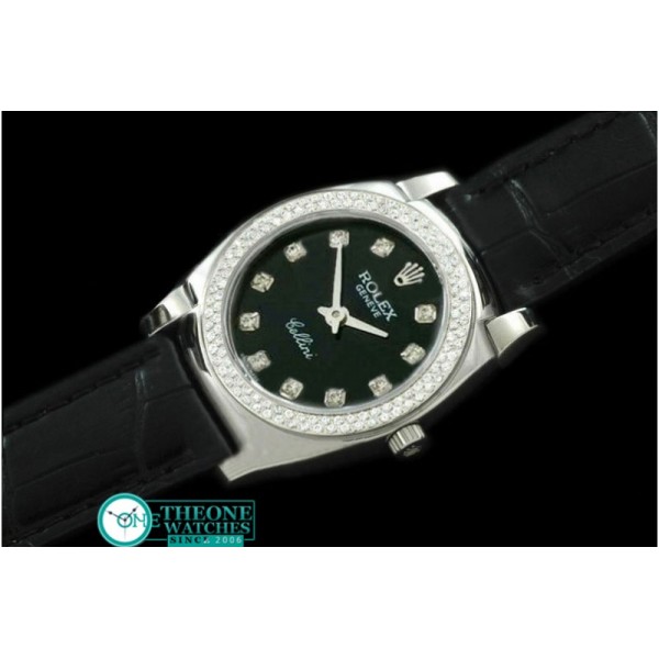 Rolex - Ladies Mini Cellini SS/LE Black Diam Swiss Qtz