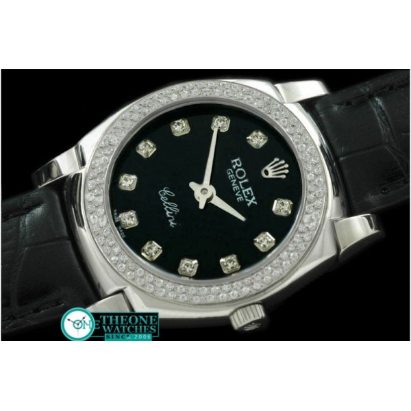 Rolex - Ladies Mini Cellini SS/LE Black Diam Swiss Qtz