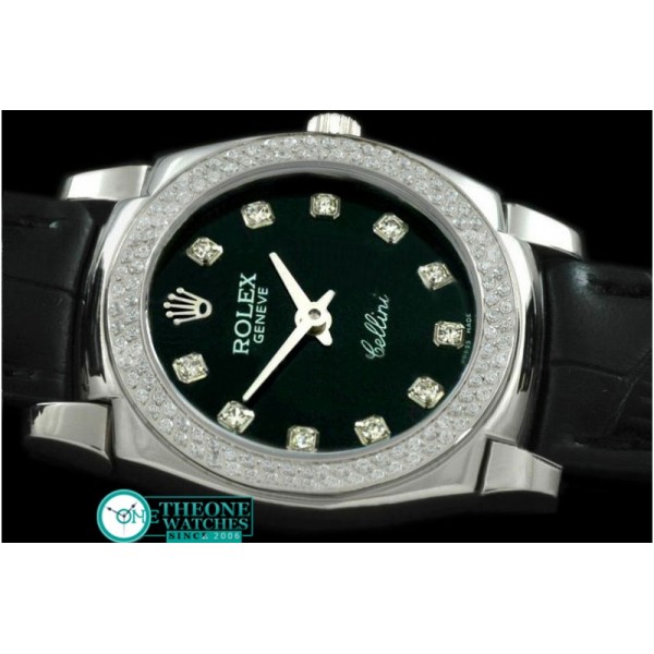 Rolex - Ladies Mini Cellini SS/LE Black Diam Swiss Qtz