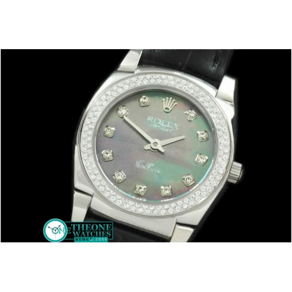 Rolex - Ladies Mini Cellini SS/LE MOP Green Diam Swiss Qtz